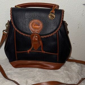 Dooney & Bourke Black and Brown Leather Backpack